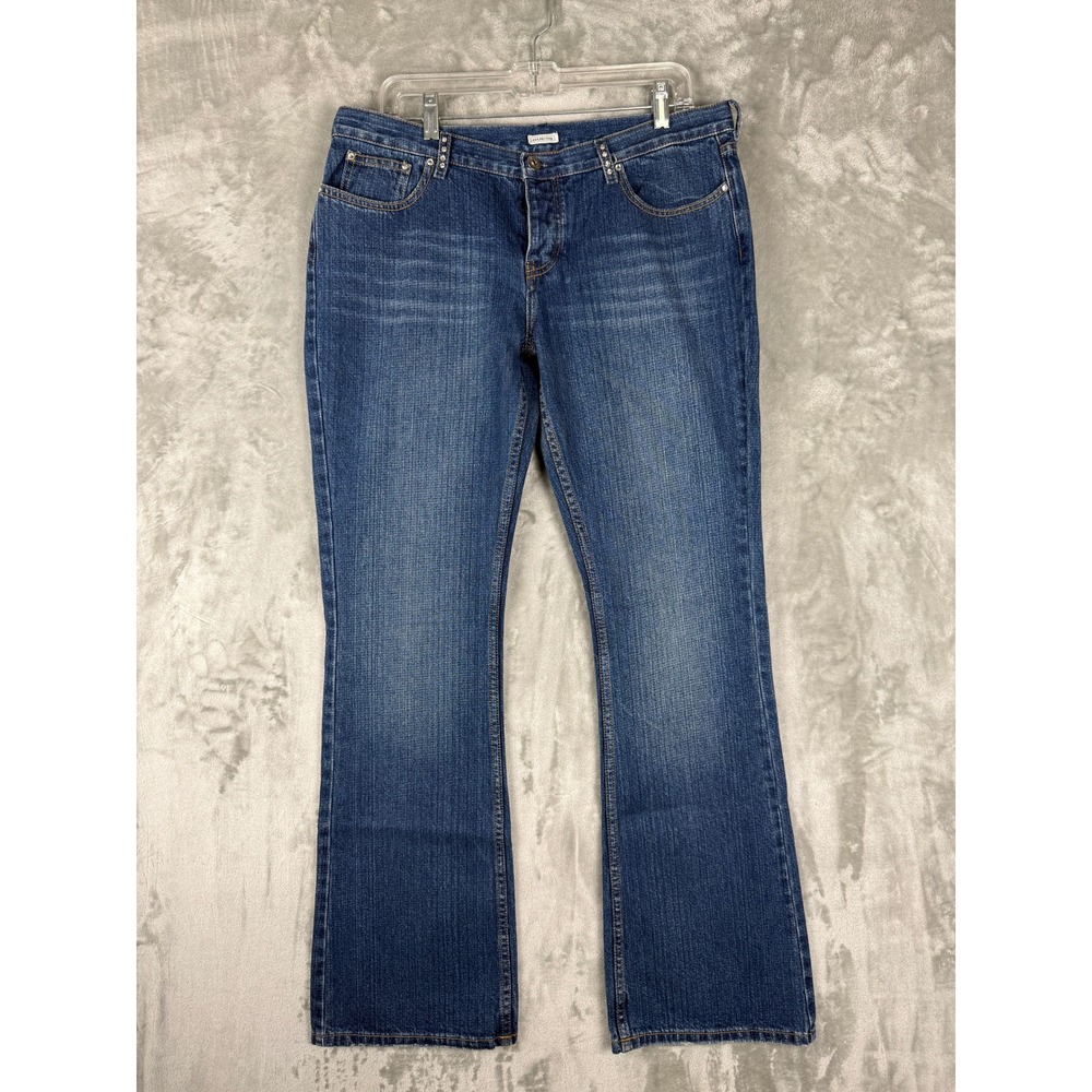Guess Jeans Women's Sz 31 Blue Denim Rhinestone Embellished‎ Bootcut
